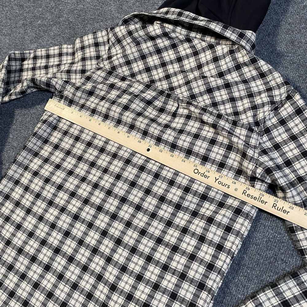 Vintage Y2K Empyre Full Zip Flannel Plaid Hoodie Mens Small Oversized Skater - Picture 6 of 7